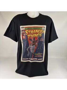 Stranger Things T-Shirt Mens XL Black Demogorgon Comic Book Graphic Tee New TAGS